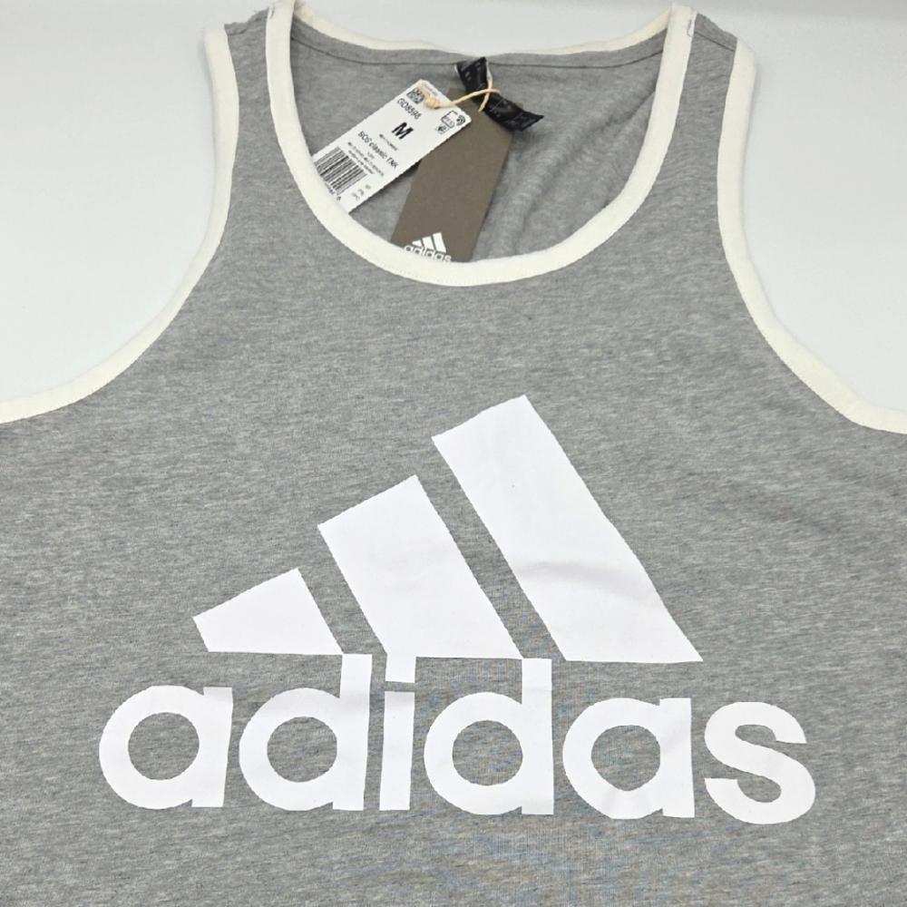 Adidas Heather Gray Tank with White Logo - Picture 2 of 7
